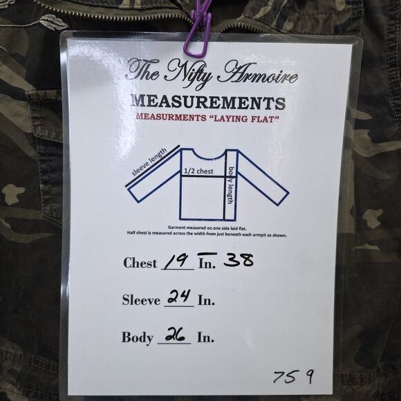 Womens Camo Jacket Utility Cargo Floral Embroidered Cotton Med Ashley by 26 Intl - Picture 11 of 14